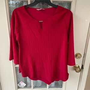 Allison Daley Vibrant Red Blouse